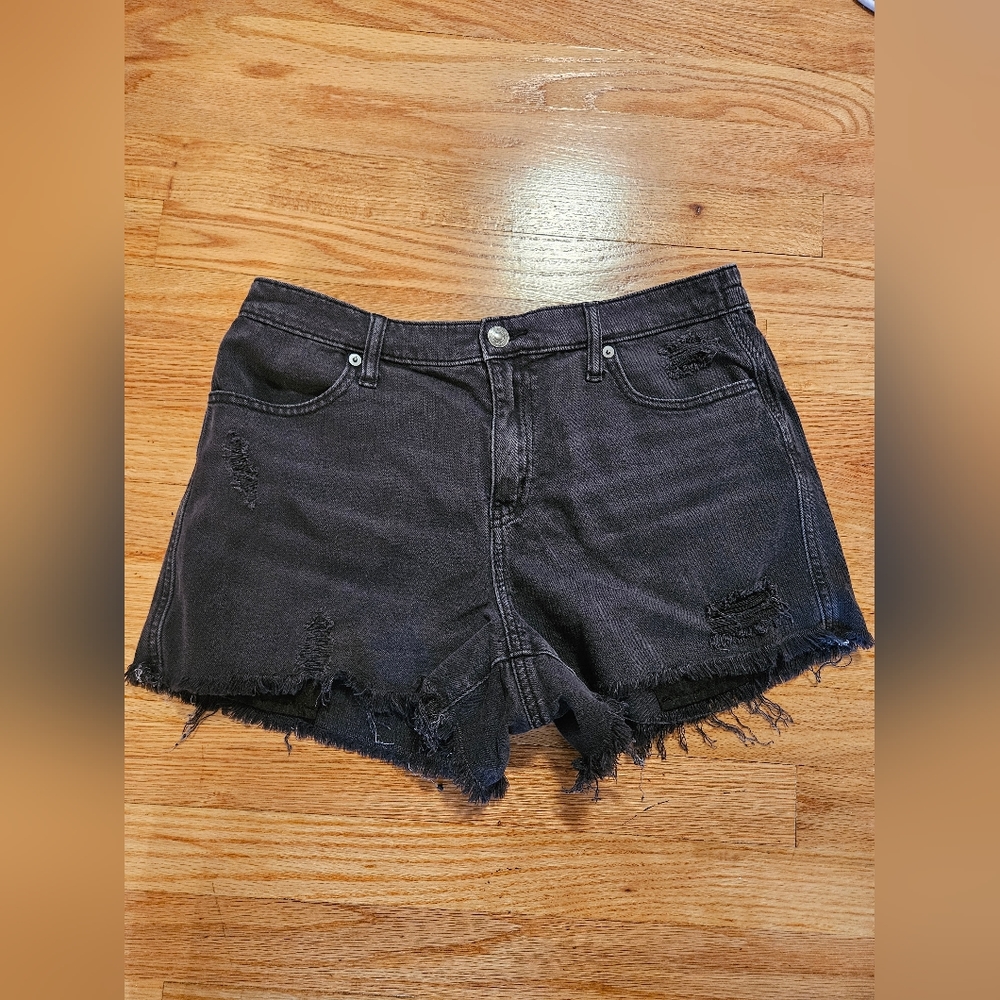 Aerie black jean shorts